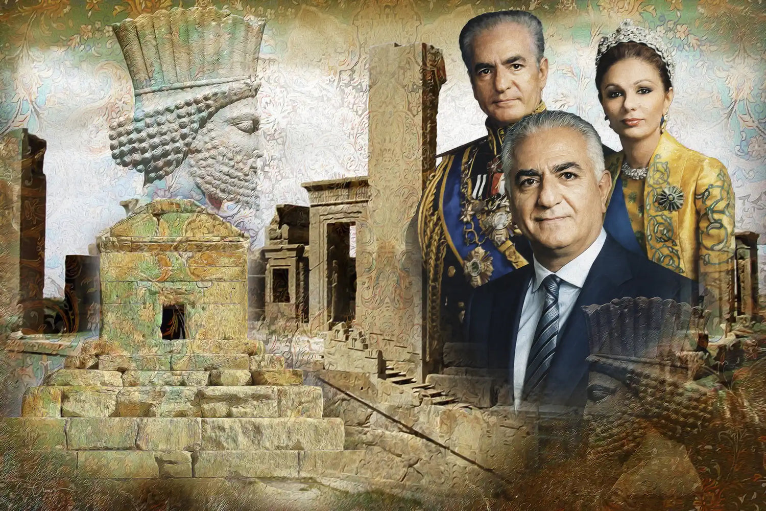 Pahlavi Royal Family — Cyrus &amp; Persepolis Heritage Canvas