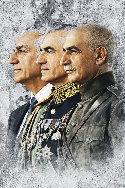 Pahlavi Royal Family — Three Generations Portrait Canvas