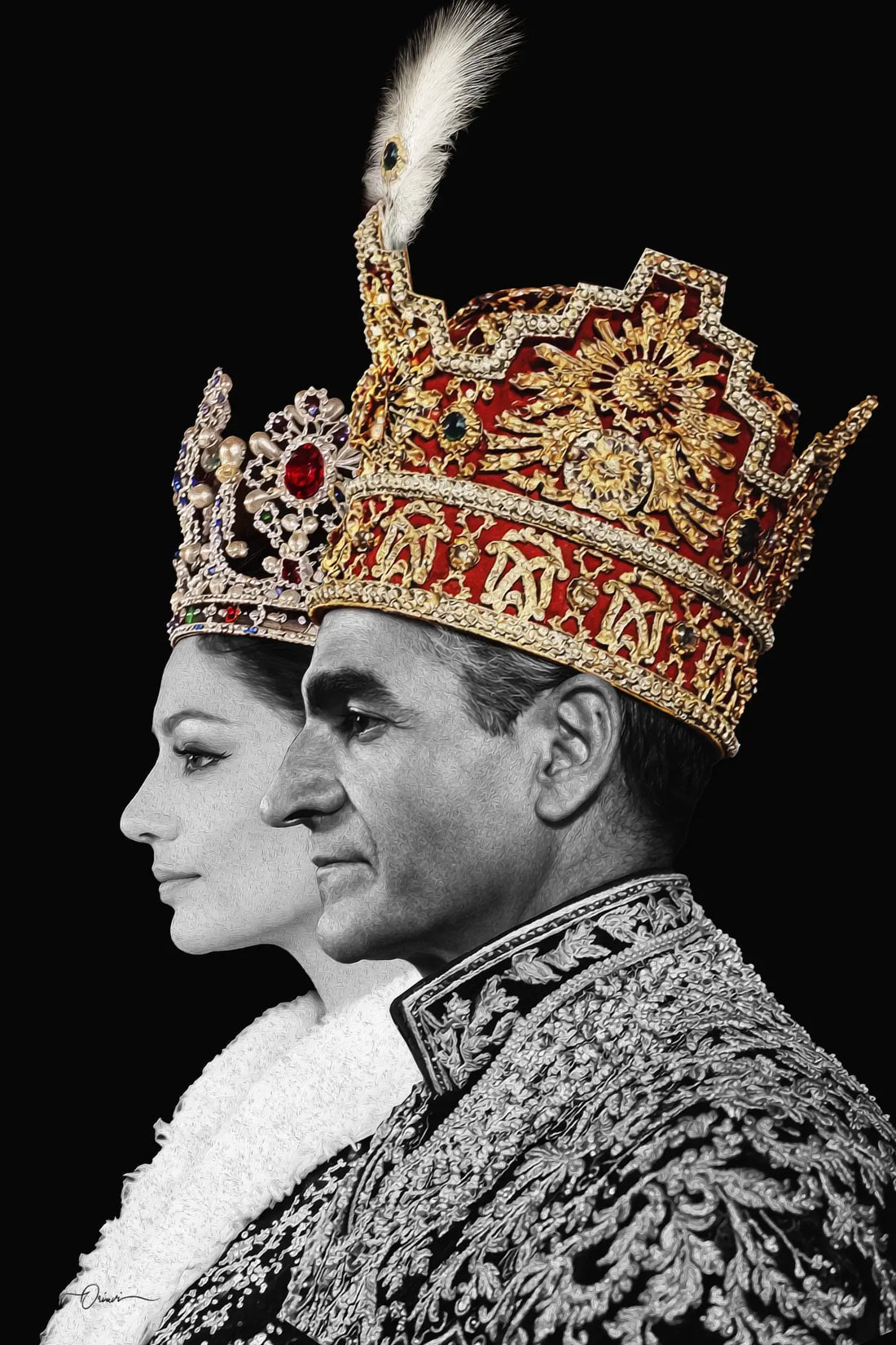 Pahlavi Royal Family — Persian Royal Heritage Portrait Canvas