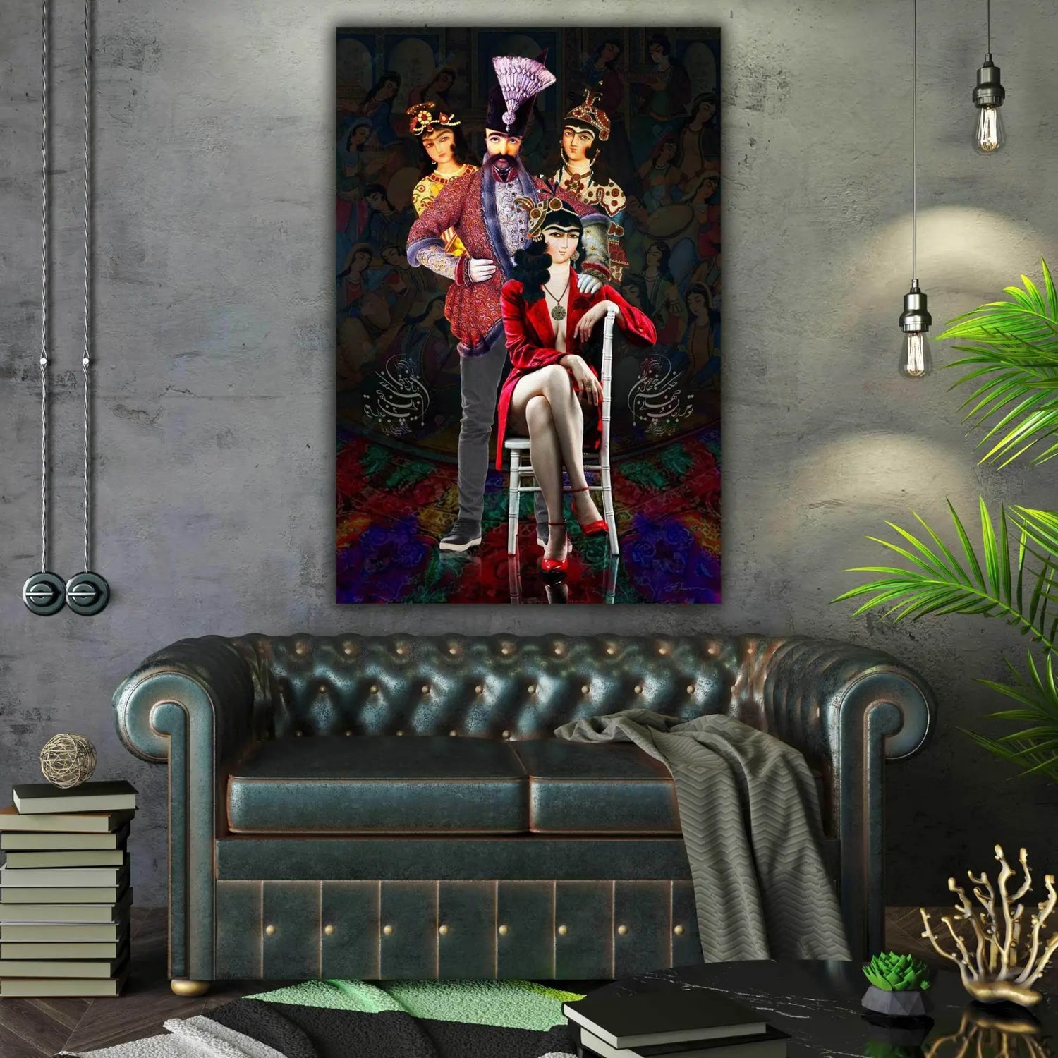 Qajar Court — Contemporary Persian Portrait Canvas