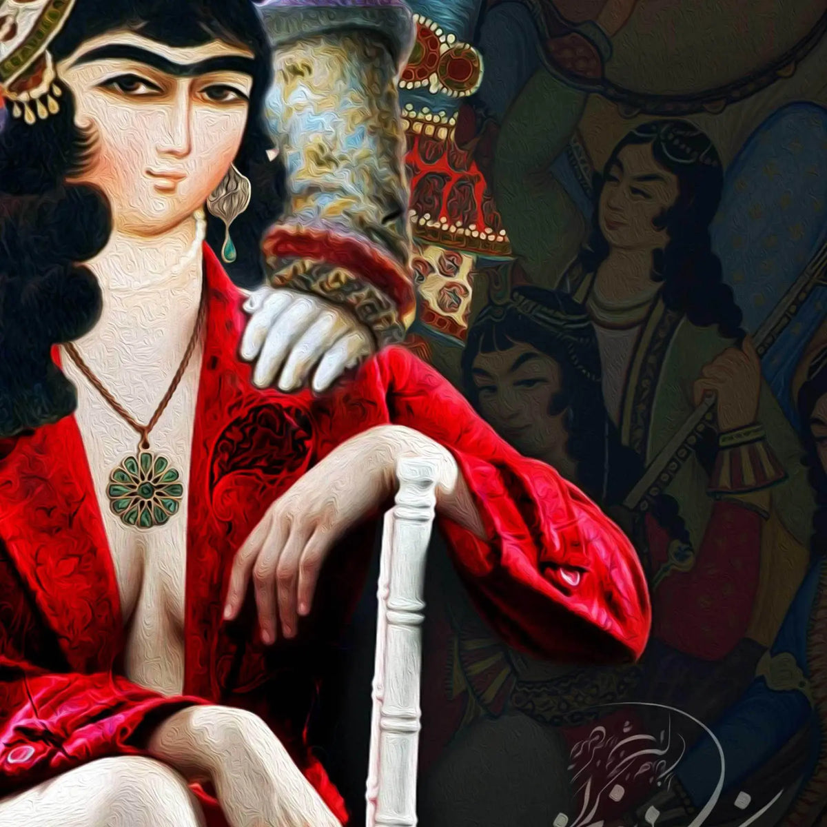 Qajar Court Persian wall art, alternate artwork view 4