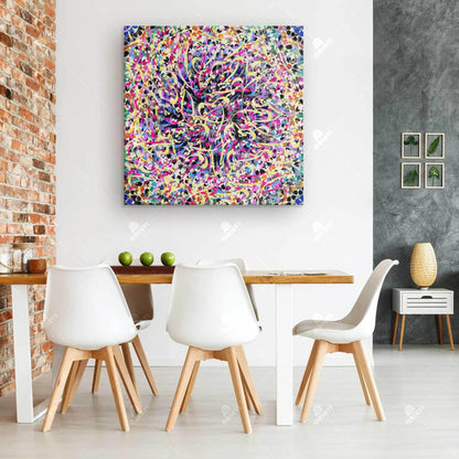 Sokhan-e Eshgh — Hafez Multicolor Persian Calligraphy Canvas