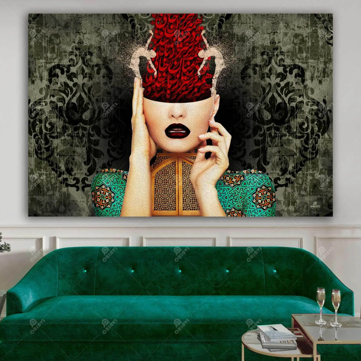 You Are Among the Heart — Saadi Red Persian Woman Canvas