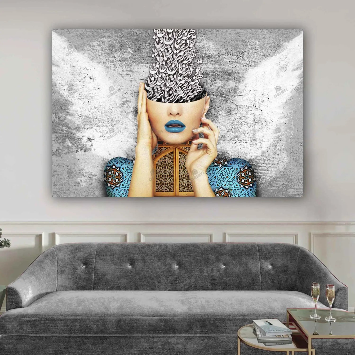 You Are Among the Heart — Saadi Silver Persian Portrait Canvas