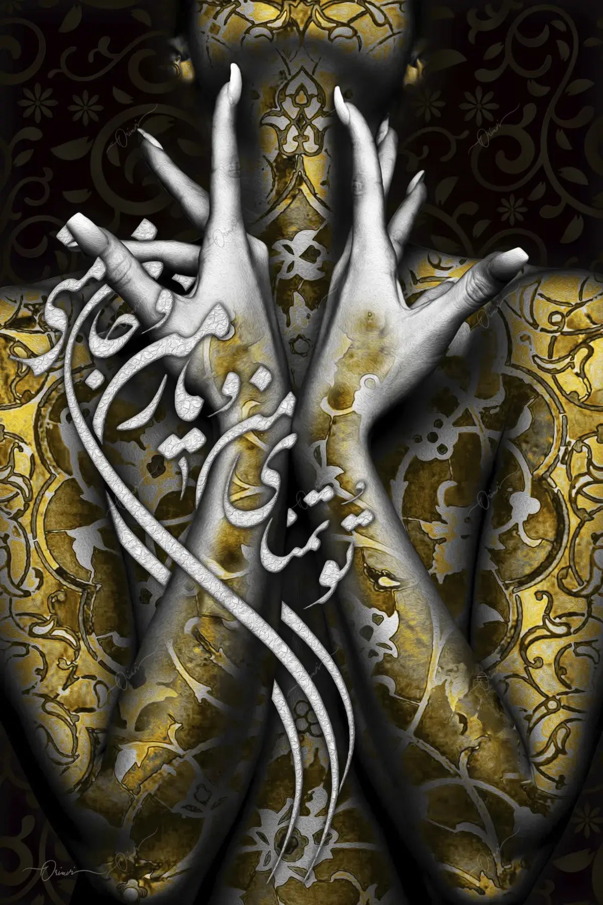 You Are My Desire — Persian Figure Calligraphy Canvas