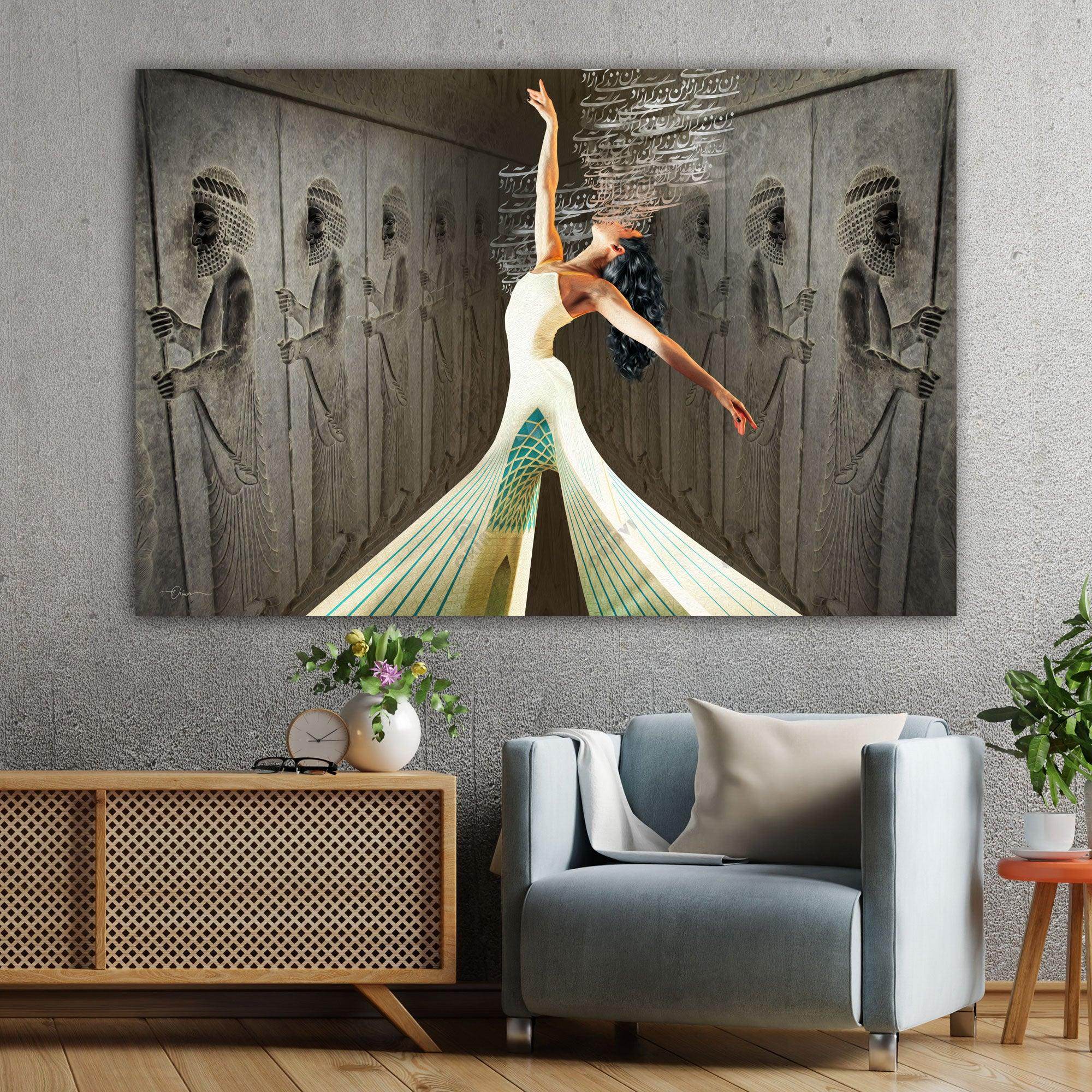 Woman, Life, Freedom — Azadi Tower Persian Dancer Canvas