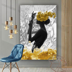 Jamal-e Jaanaan — Hafez Gold Floral Portrait Canvas
