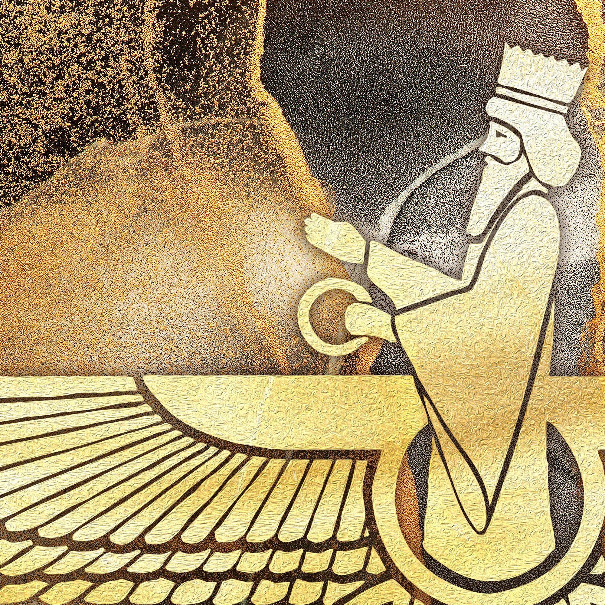 Faravahar Persian wall art, alternate artwork view 2