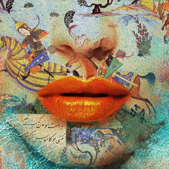 Dance of Colors | Persian Wall Art | Persian Home Wall Decor - ORIAVI Persian Art, persian artwork for sale, persian calligraphy, persian calligraphy wall art, persian mix media wall art, persian painting, persian wall art