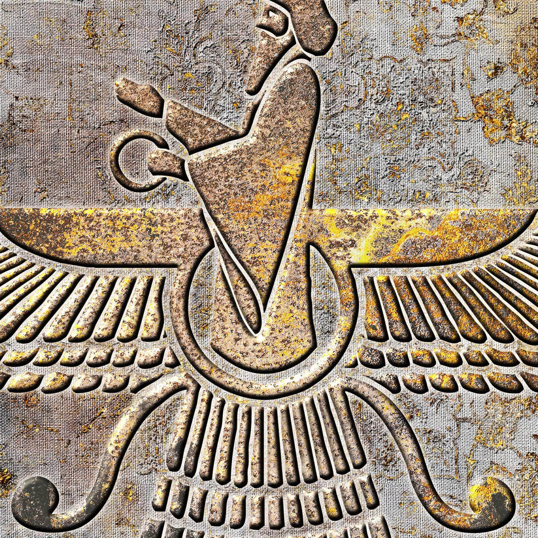Modern Faravahar Wall Art | Persian Art Wall Decor - ORIAVI