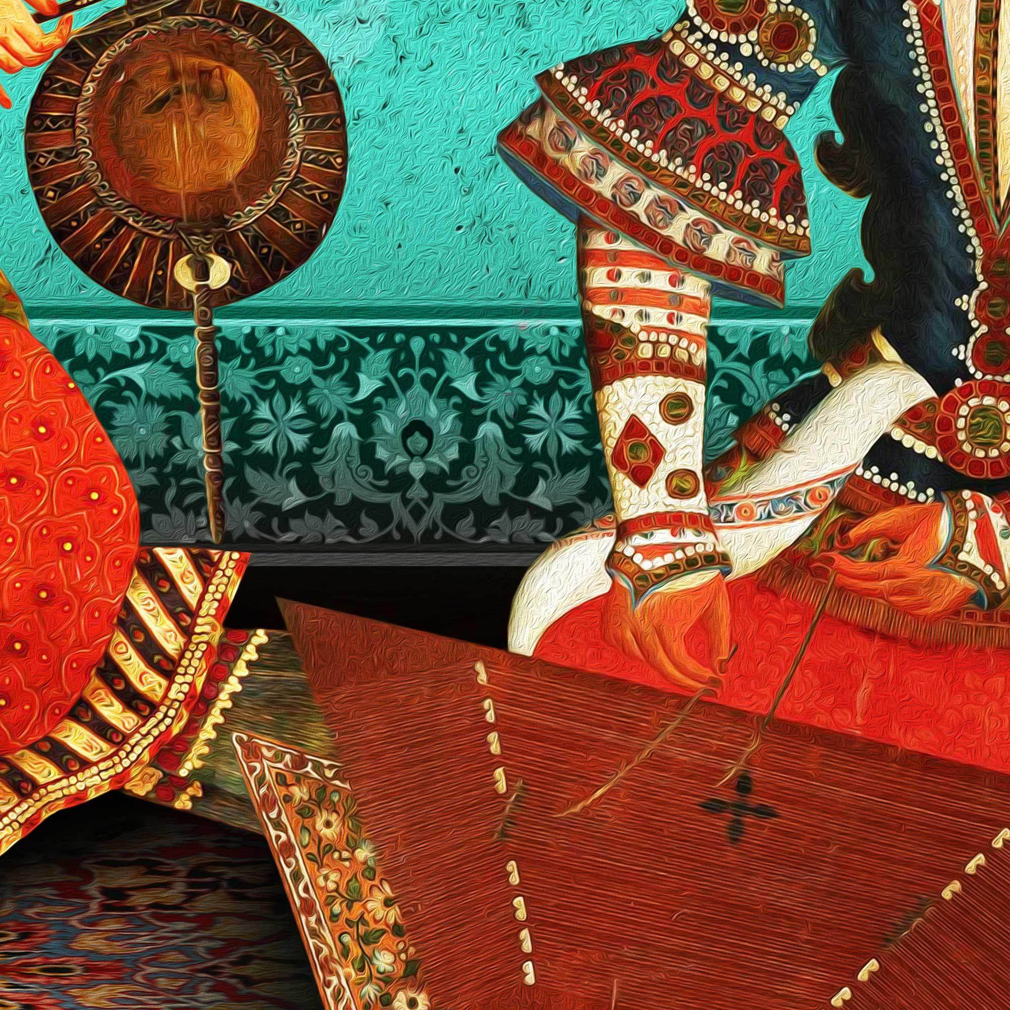 Bazm e Doostan -Pahlavi (2 Piece) | Persian Wall Art | Persian Home Wall Decor - ORIAVI