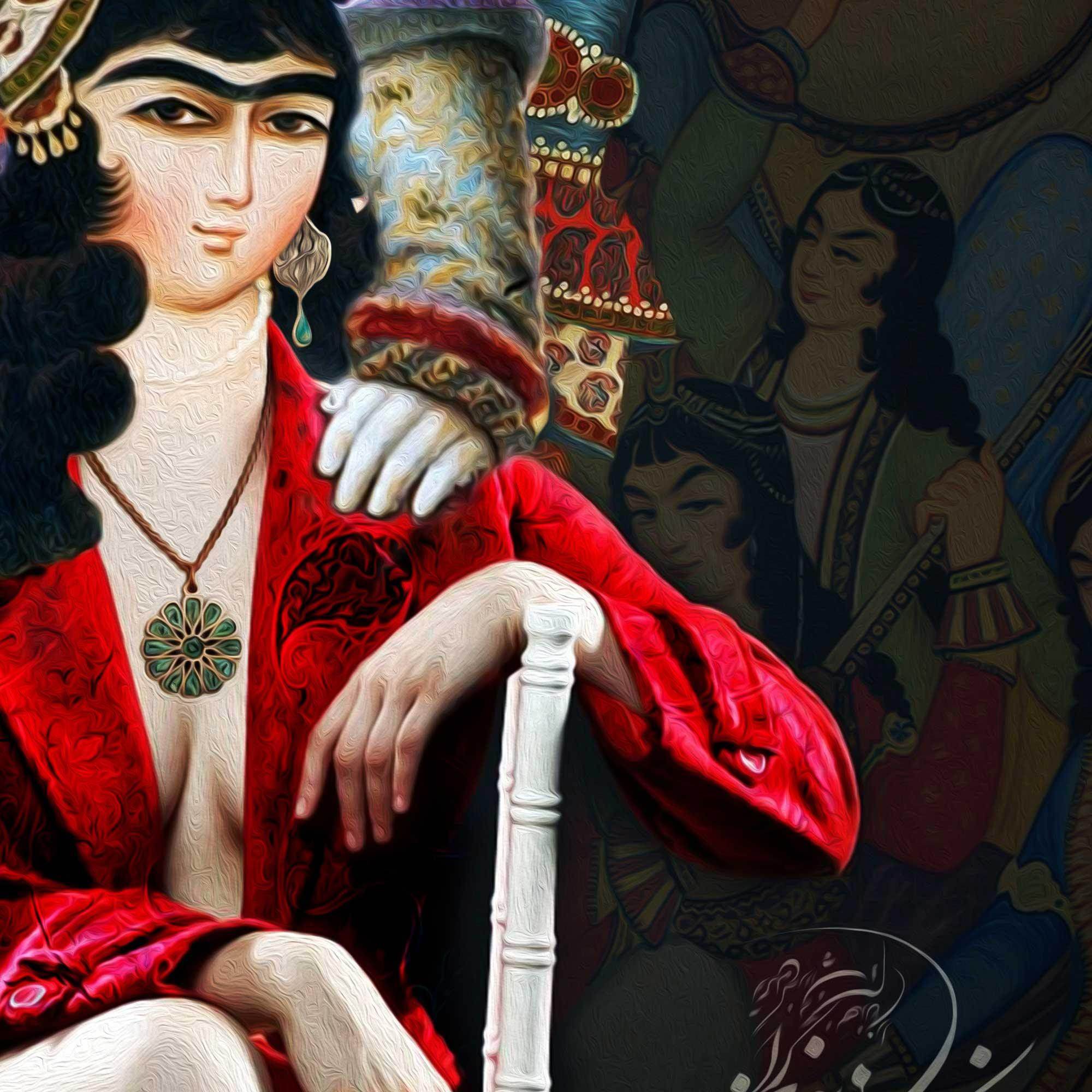 Qajar Court Persian wall art, alternate artwork view 4