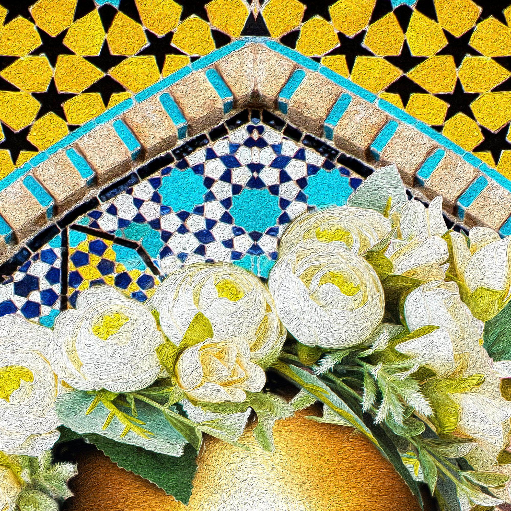 Persian Tile Girl Persian wall art, alternate artwork view 4