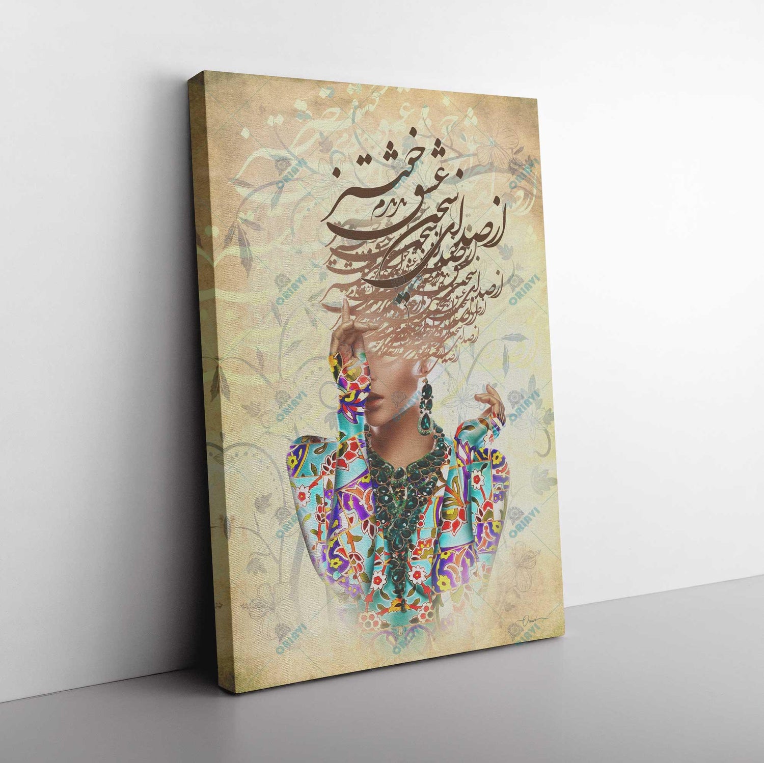 The Voice of LOVE | Persian Calligraphy Wall Art - ORIAVI Persian Art, persian artwork for sale, persian calligraphy, persian calligraphy wall art, persian mix media wall art, persian painting, persian wall art