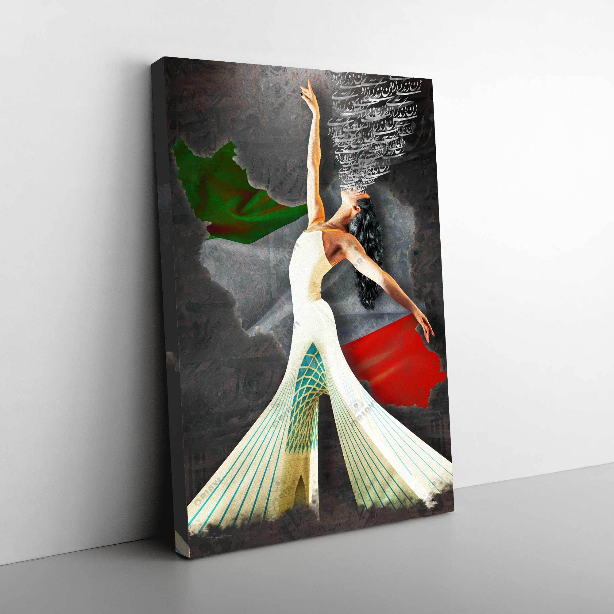 Woman, Life, Freedom Persian wall art, alternate artwork view 7
