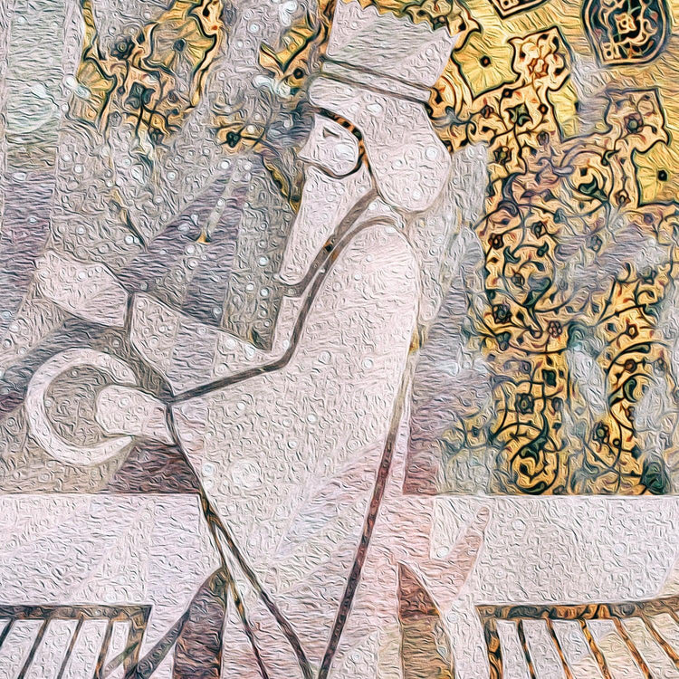 Faravahar | Persian Wall Art | Persian Home Wall Decor - ORIAVI Persian Art, persian artwork for sale, persian calligraphy, persian calligraphy wall art, persian mix media wall art, persian painting, persian wall art
