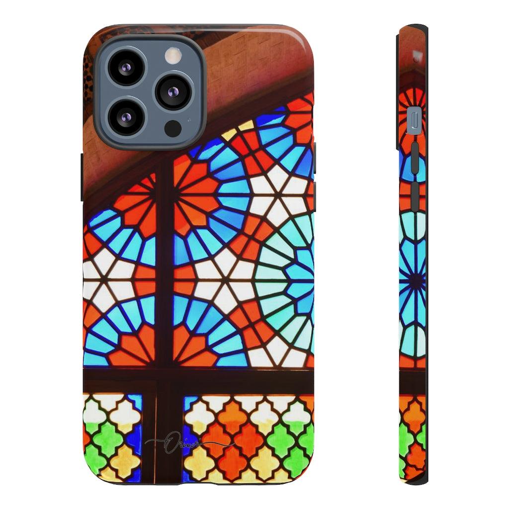 Persian Stained Glass Traditional Tough Cases - Unique Persian Calligraphy designs on hard and soft cases and covers for iPhone 13, 12, SE, 11, iPhone XS, iPhone X & more.Unique Persian designs on hard and soft cases and covers for iPhone and Samsung. persian design phone case, persian phone case, persian iphone case, persian samsung case