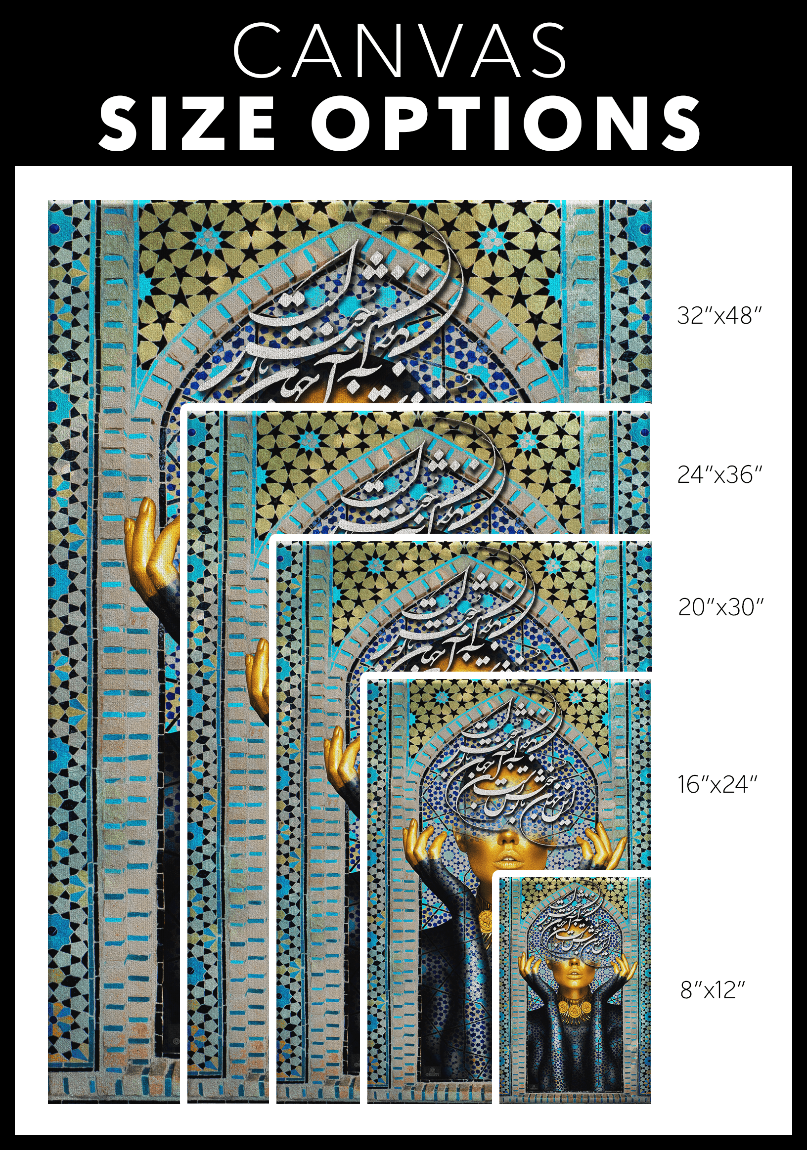 Happy with You Persian wall art, alternate artwork view 6