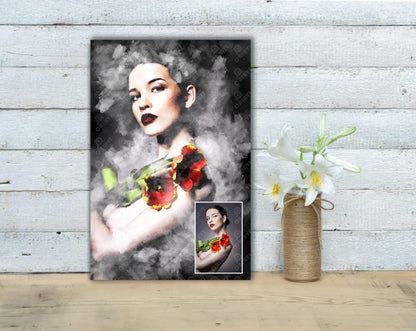 Custom Portrait From Picture -1- Gallery Canvas - ORIAVI