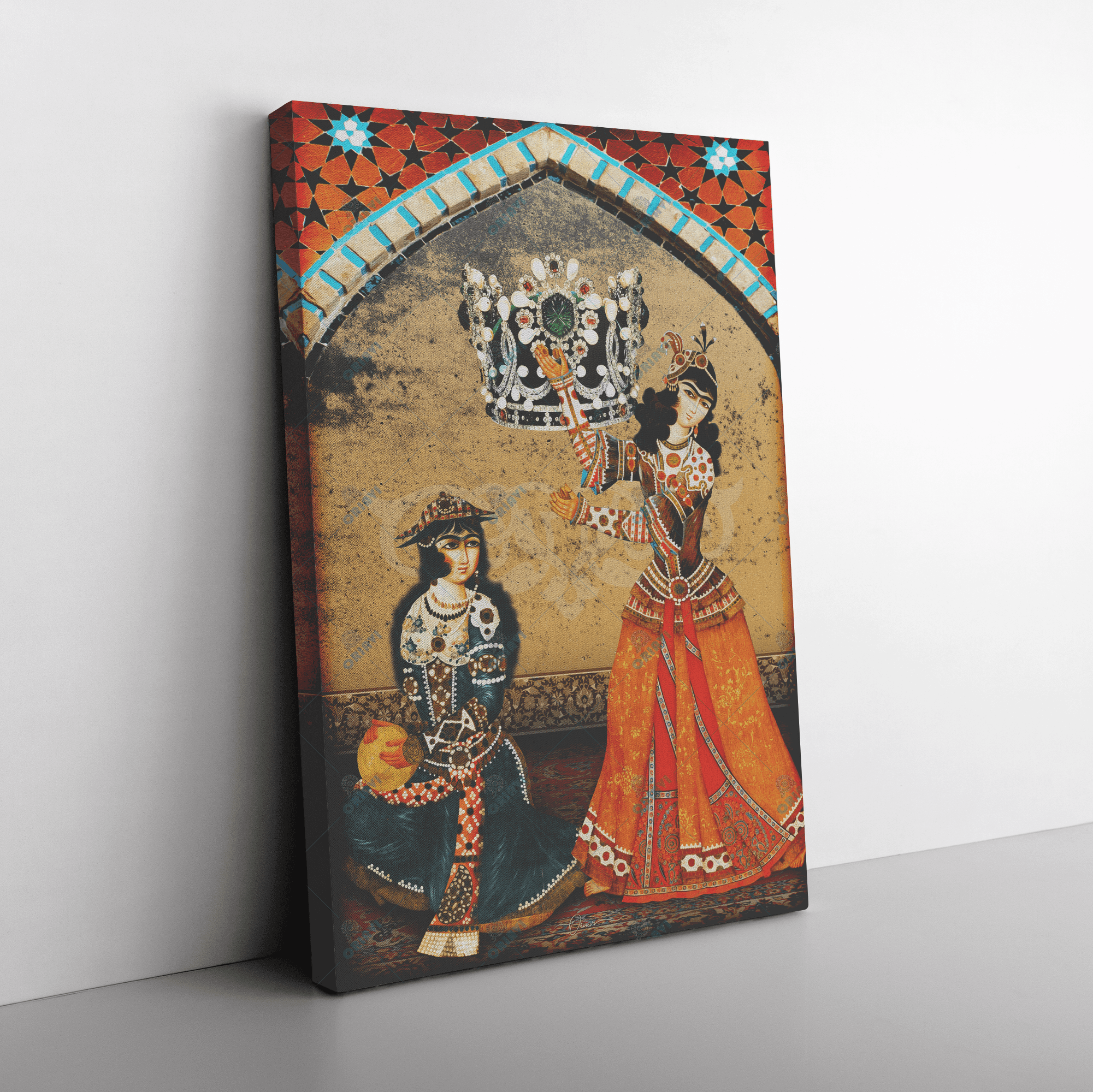 Bazm-e Doostan Persian canvas displayed in an interior setting, view 6