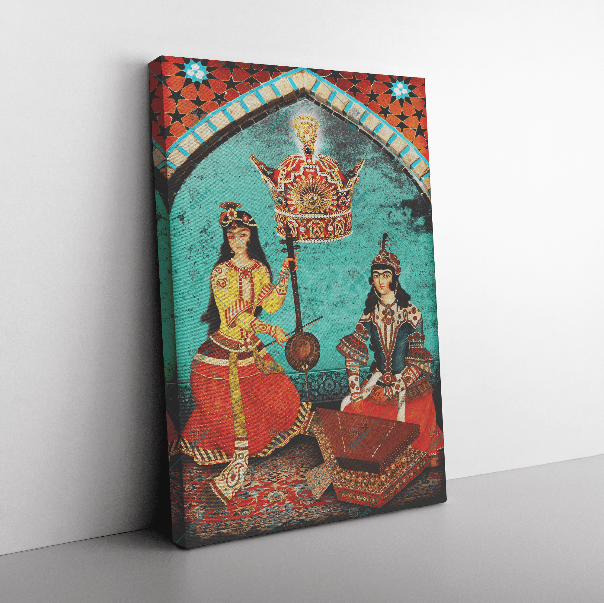 Bazm e Doostan -Pahlavi (2 Piece) | Persian Wall Art | Persian Home Wall Decor - ORIAVI