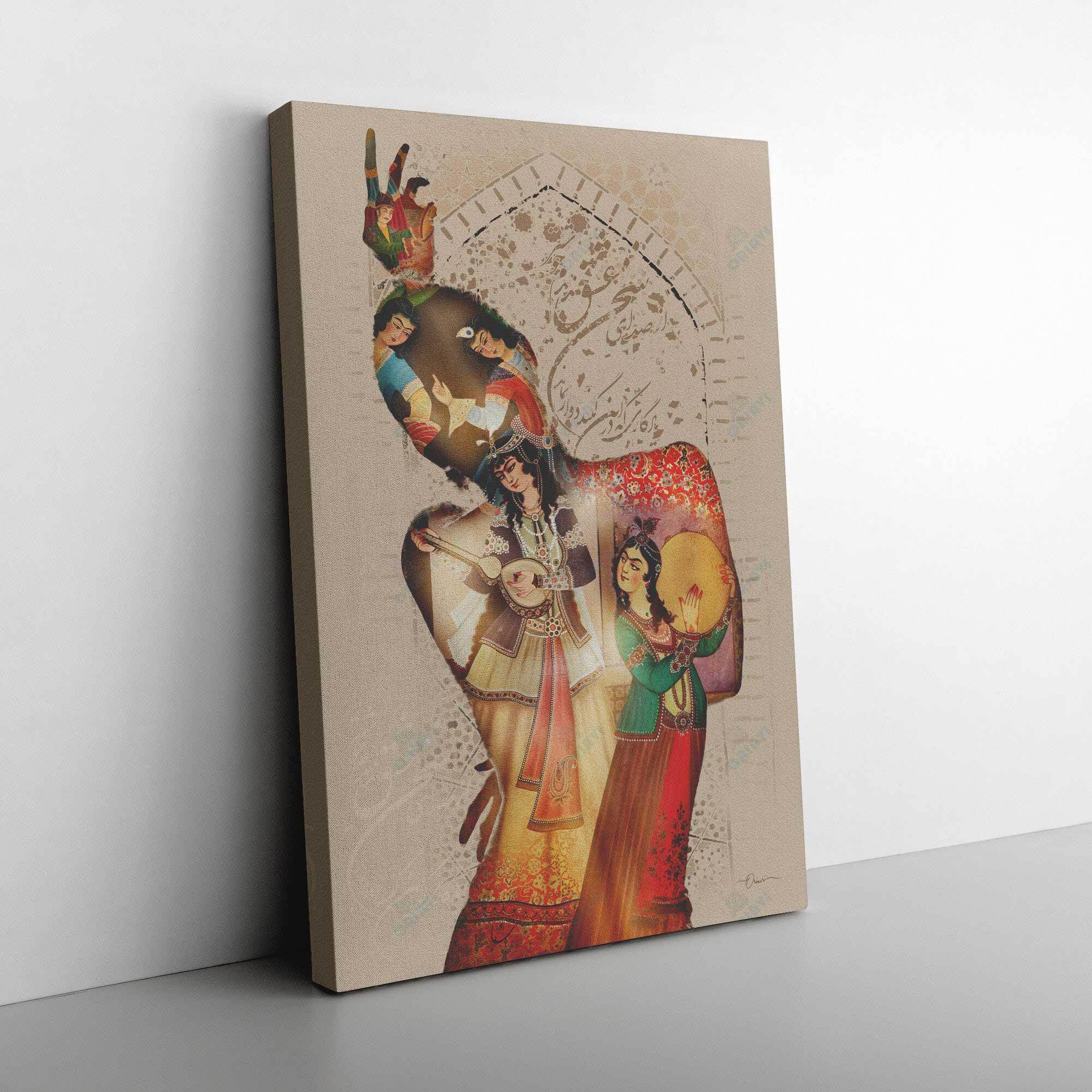 Sokhan-e Eshgh Persian canvas displayed in an interior setting, view 6