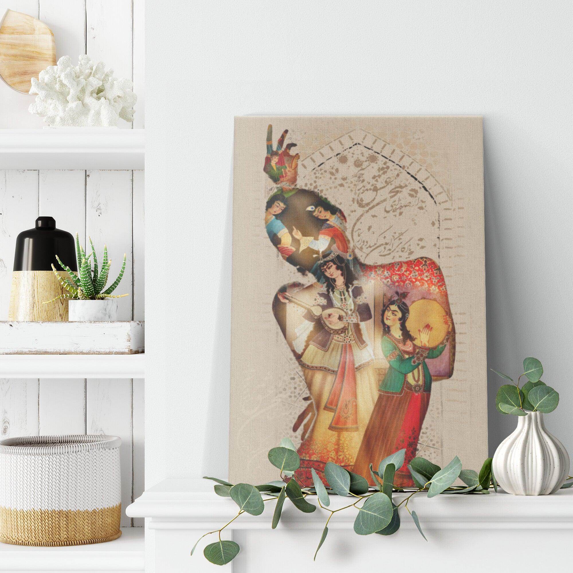 Sokhan-e Eshgh Persian canvas displayed in an interior setting, view 5