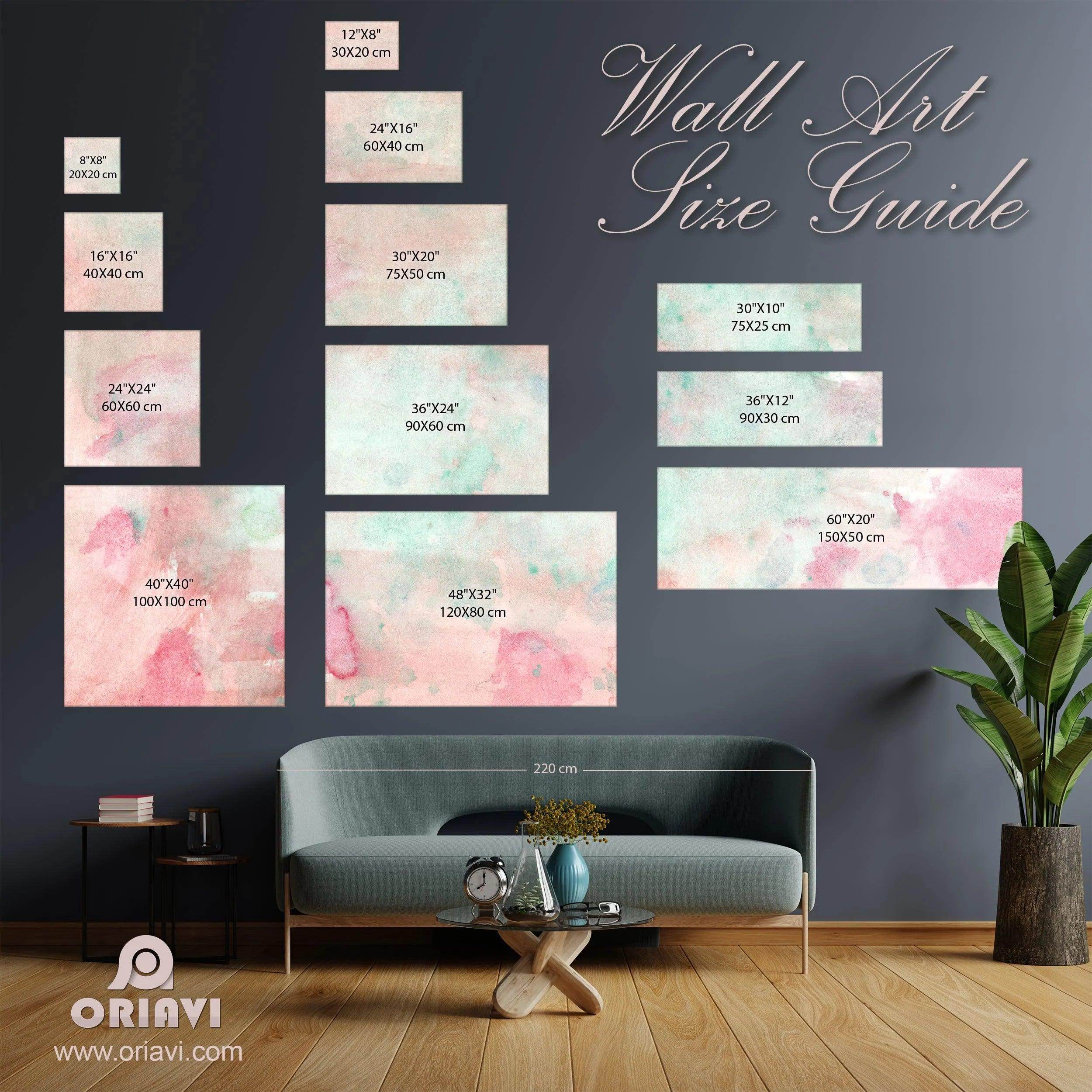Trust canvas size guide and room scale reference