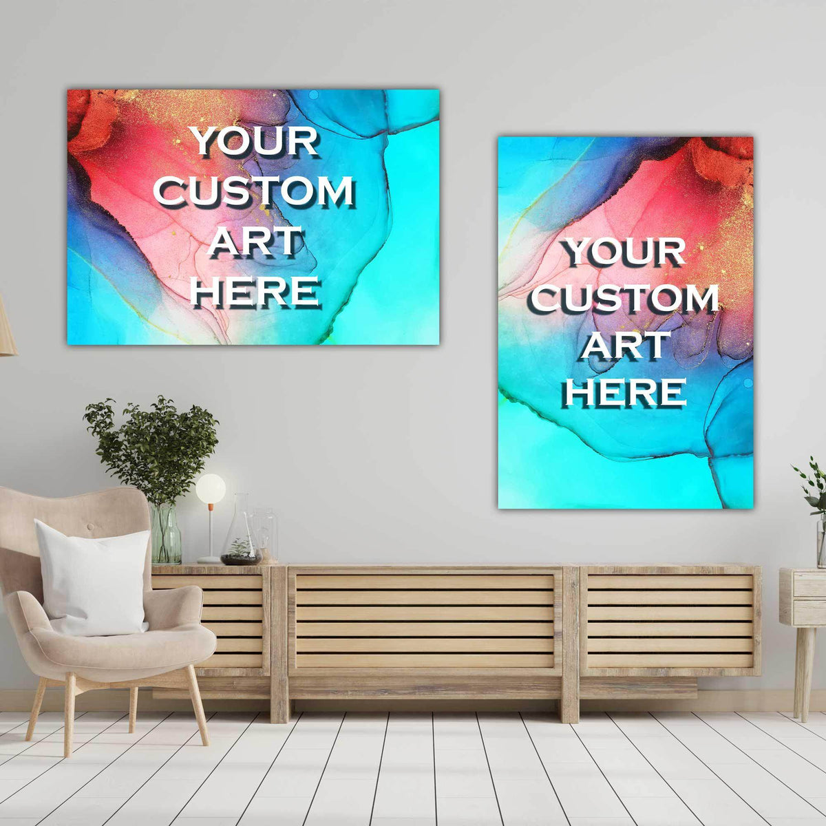A made-to-order Persian canvas, customised in size, palette and verse