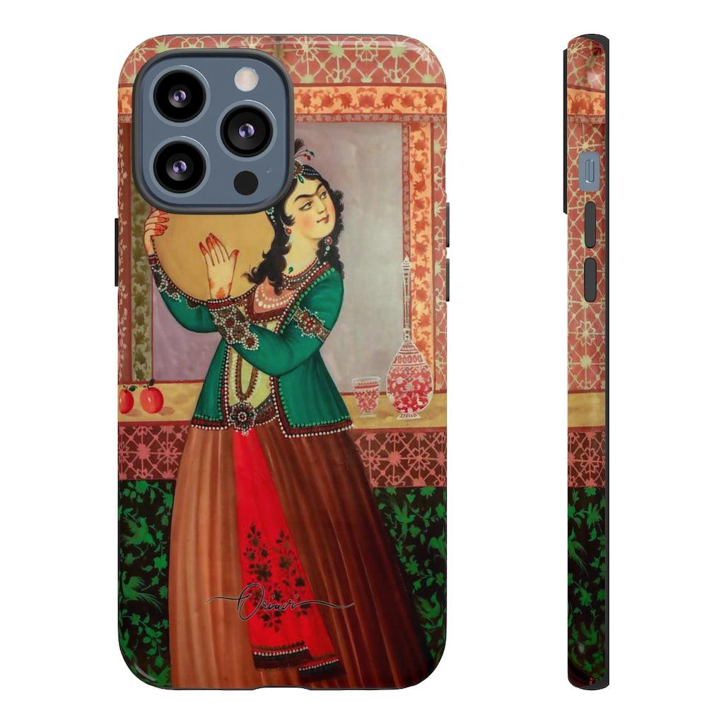 Persian Girl Traditional Tough Cases - Unique Persian Calligraphy designs on hard and soft cases and covers for iPhone 13, 12, SE, 11, iPhone XS, iPhone X & more.Unique Persian designs on hard and soft cases and covers for iPhone and Samsung. persian design phone case, persian phone case, persian iphone case, persian samsung case