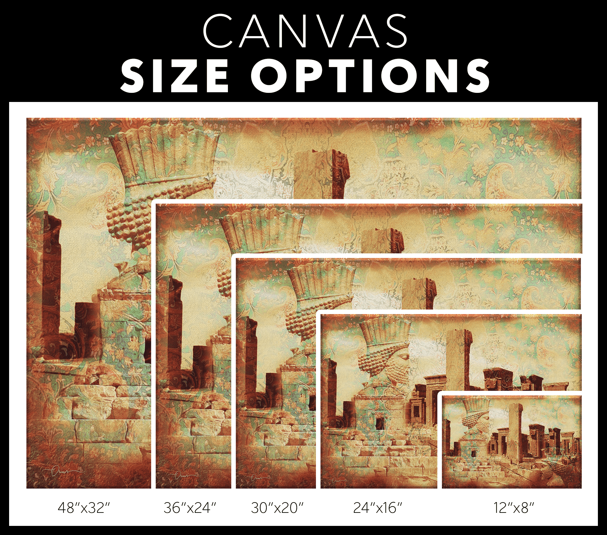 Tomb of Cyrus and Persepolis Persian wall art, alternate artwork view 6