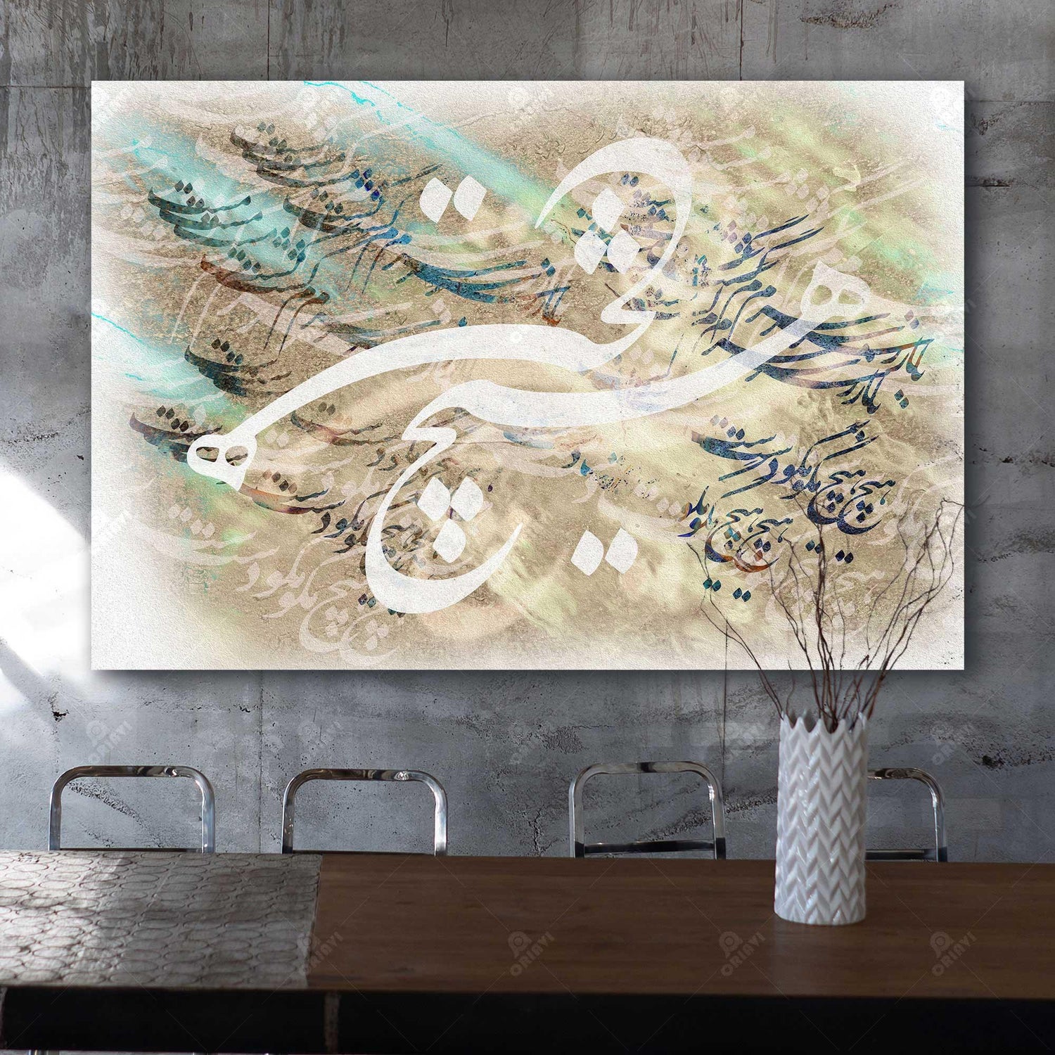 باز سرم گشت مست هیچ مگو دست دست - Persian calligraphy wall art, High Quality and Ready to Hang. This Modern Persian Wall décor completes and elevates your home. Amazing and eye-catching for your home or office.