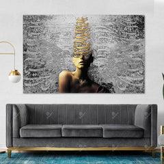 Intoxicated by Love — Gold Landscape Persian Calligraphy Canvas