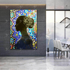 Spring Blossoms — Persian Tile Silhouette Canvas