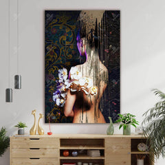 Reaching You — Hafez Woman Portrait Calligraphy Canvas