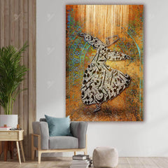 Be Yourself — Rumi Persian Calligraphy Dancer Canvas