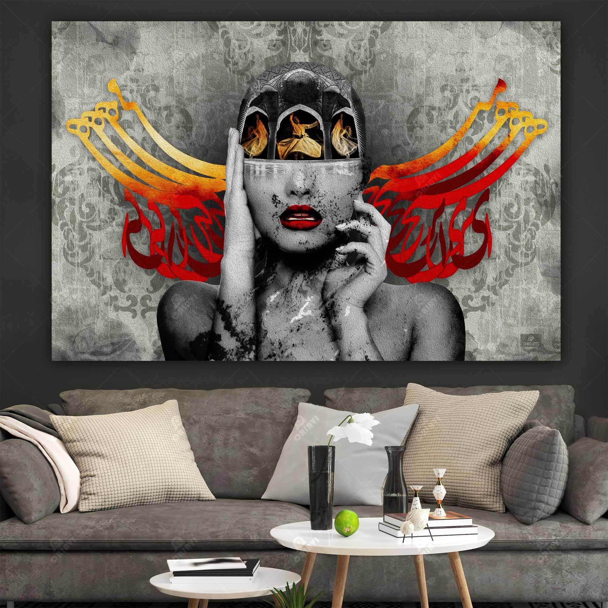 Nothing for Nothing — Rumi Winged Persian Portrait Canvas