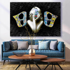 Hich — Black and Gold Mask Persian Canvas