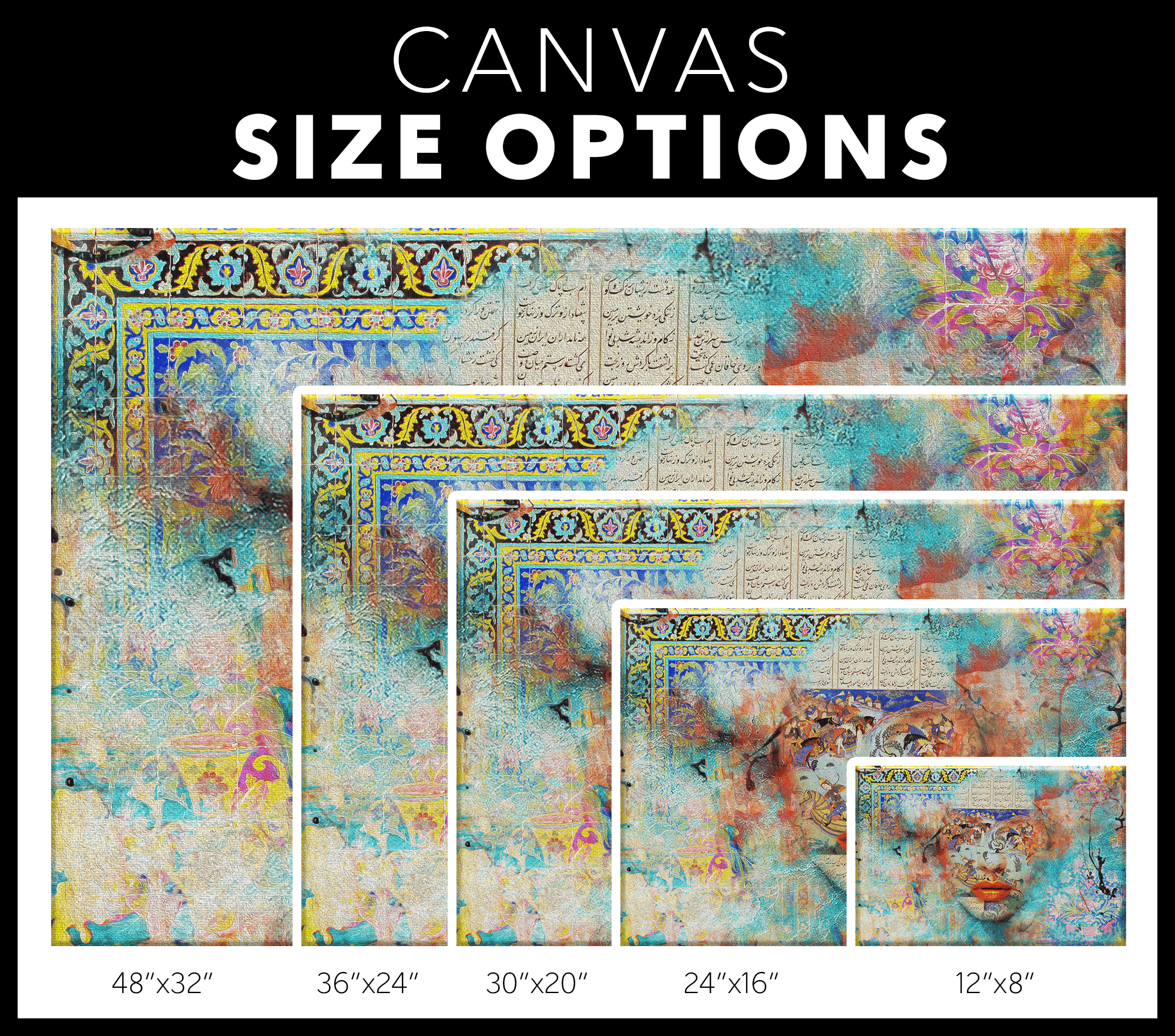 Dance of Colors Persian wall art, alternate artwork view 7